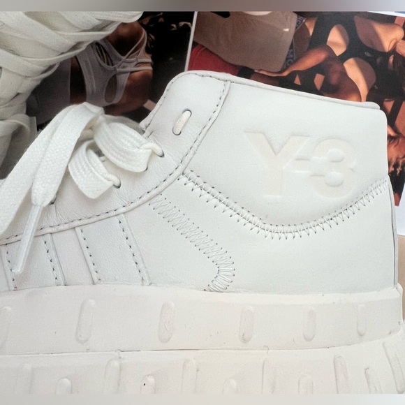 Y-3 Adidas & Yohji Yamamoto leather high top sneakers - Picture 7 of 8